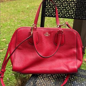 Coach Red Leather Satchel